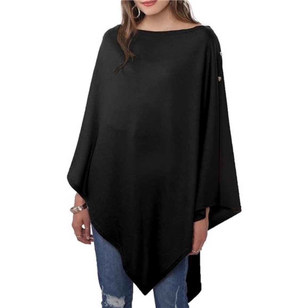Women's Lightweight Knitted Scarf Poncho SweaterCape Shawl Versatile Fall Winter